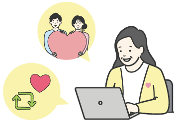 縁むすびネットの広報を通じた社会全体の結婚応援 イメージイラスト