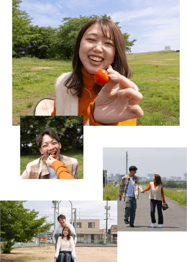 カップルが公園でデートをしているイメージ